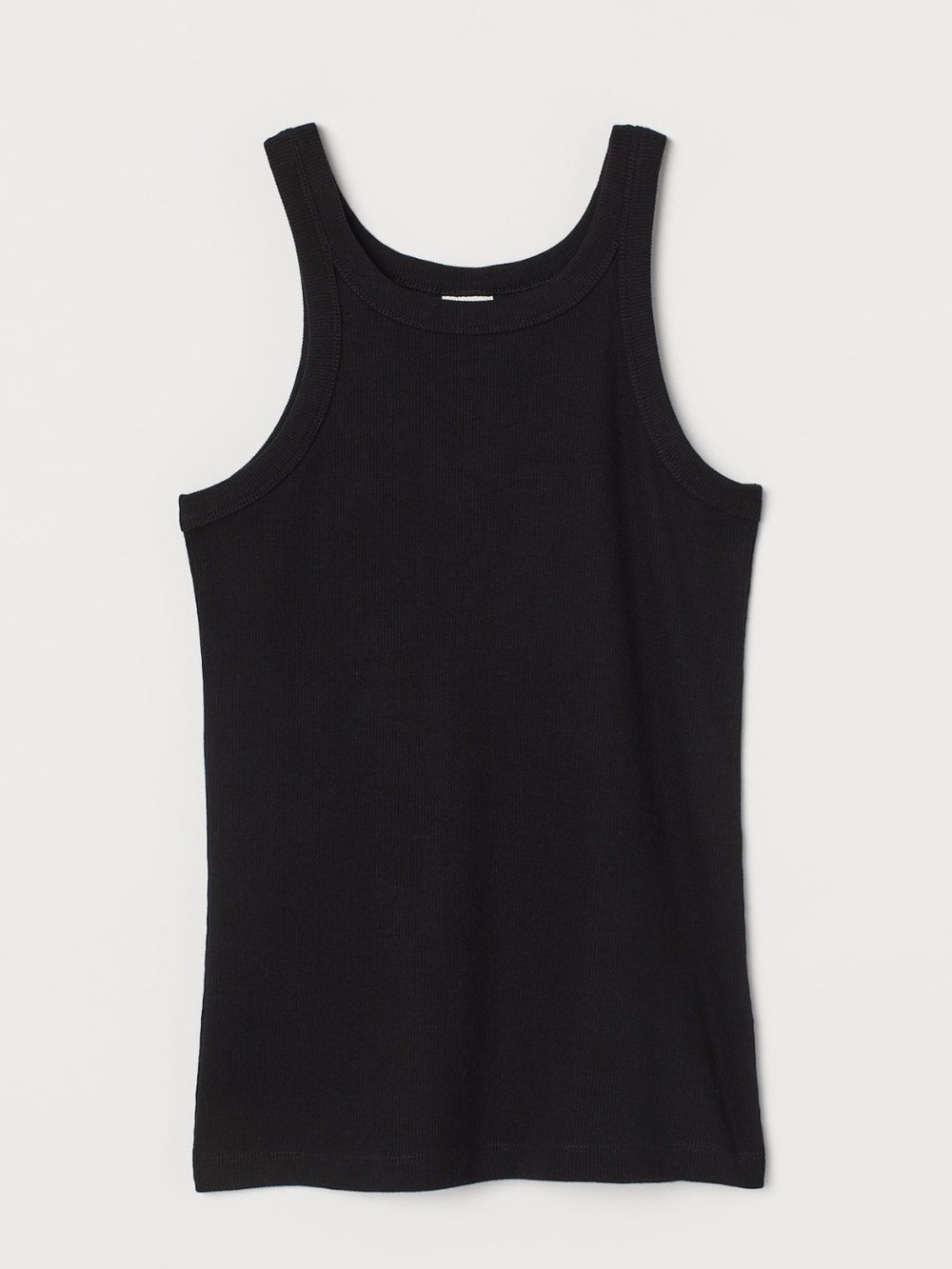 Women H&M Ribbed Tank Top in Black